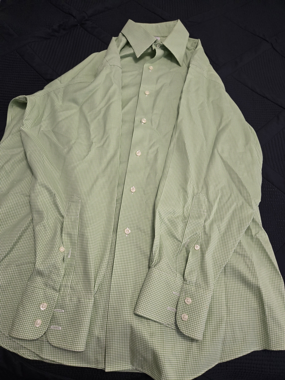 Brooks Brothers Green Micro-Check Dress Shirt